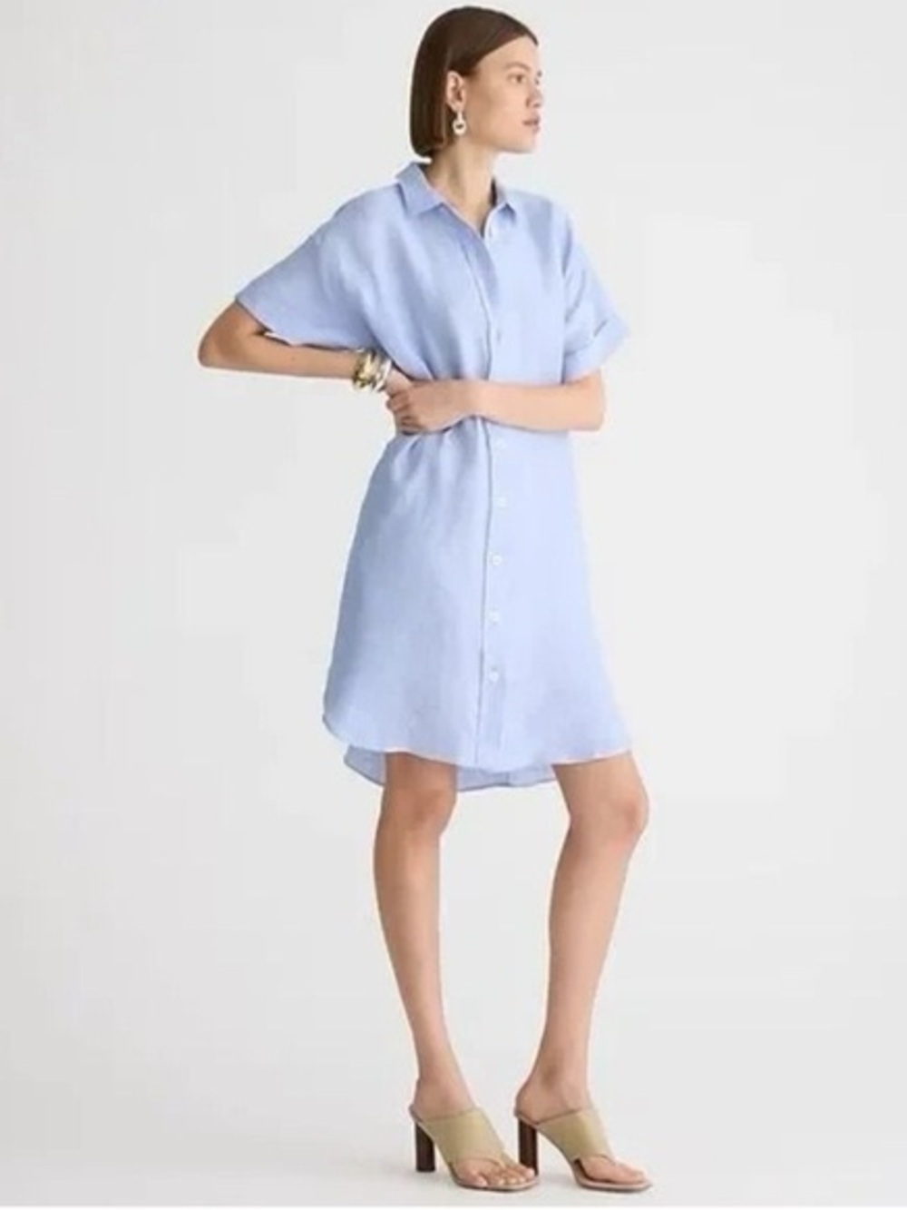 J. Crew Light Blue Button-Front Shirt EUC